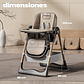 Silla De Comer Reclinable Plegable Con Mesa Ajustable - Miniatura 9
