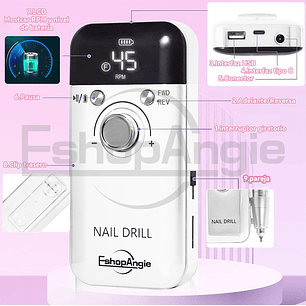 Torno Inalámbrico Profesional Pedicura Manícura 45000rpm