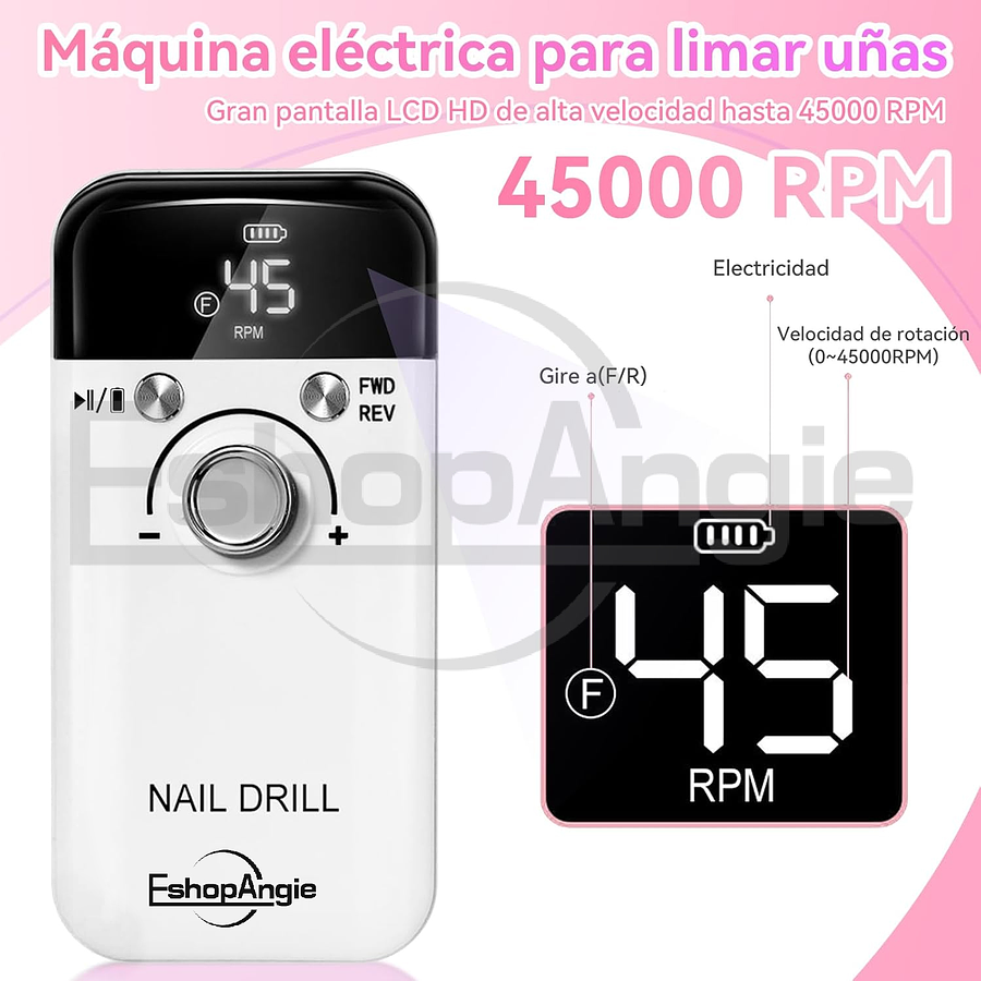 Torno Inalámbrico Profesional Pedicura Manícura 45000rpm