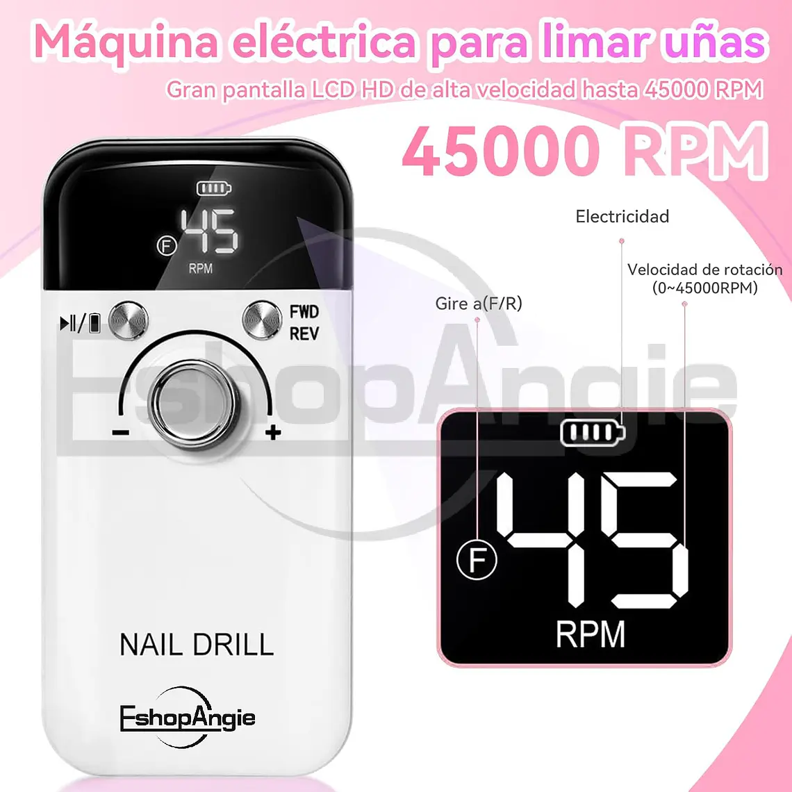 Torno Inalámbrico Profesional Pedicura Manícura 45000rpm 3