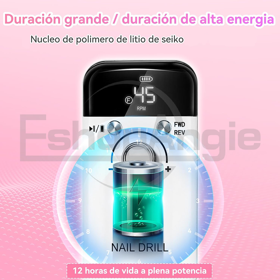 Torno Inalámbrico Profesional Pedicura Manícura 45000rpm