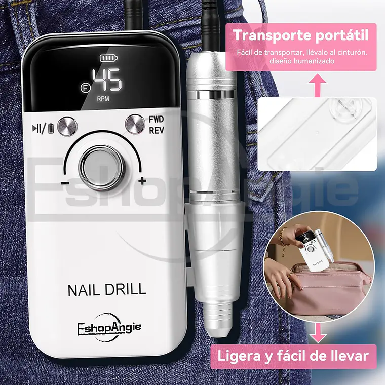 Torno Inalámbrico Profesional Pedicura Manícura 45000rpm 6