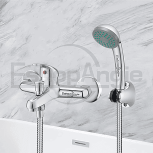 Llave Monomando Tina Ducha Cromada Plateado Brillante