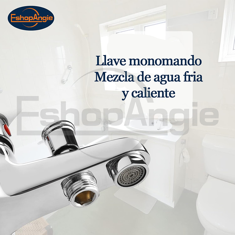 Llave Monomando Tina Ducha Cromada Plateado Brillante 4