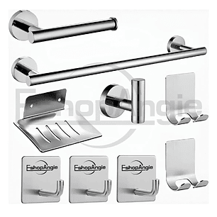 Juego Set 9 Accesorios Para Baño Acero Inoxidable