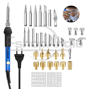 Pirograbador Cautin Para Madera Con Punta Lapiz 60w 35pcs