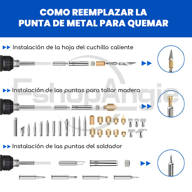 Pirograbador Cautin Para Madera Con Punta Lapiz 60w 35pcs 5
