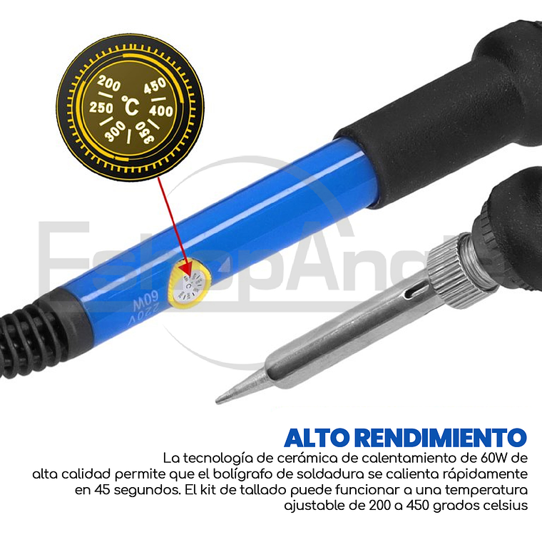 Pirograbador Cautin Para Madera Con Punta Lapiz 60w 35pcs 2