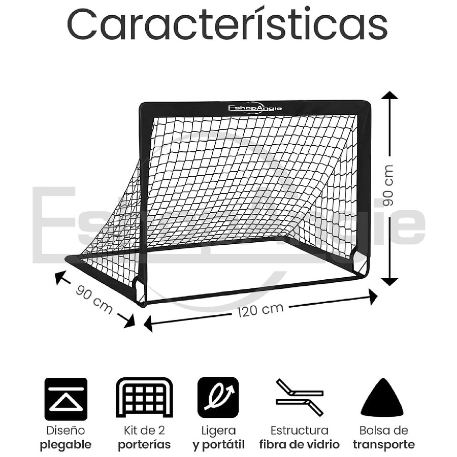 2 Juego De Porterías De Fútbol Portátil Para Niños 120*90cm