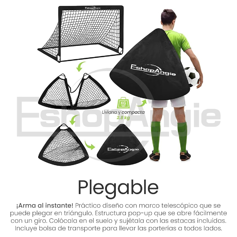 2 Juego De Porterías De Fútbol Portátil Para Niños 120*90cm