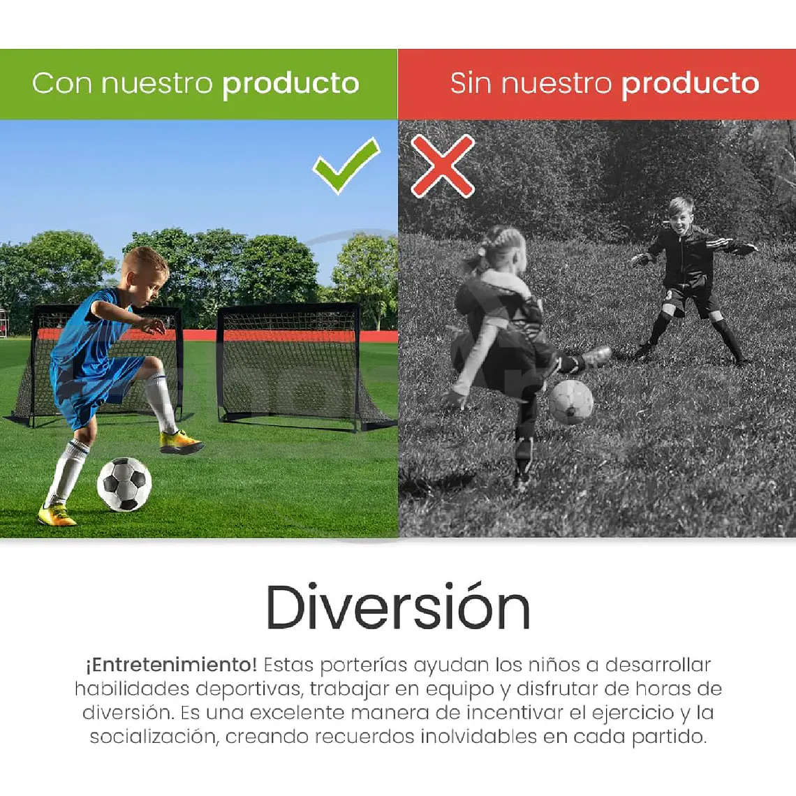 2 Juego De Porterías De Fútbol Portátil Para Niños 120*90cm 5