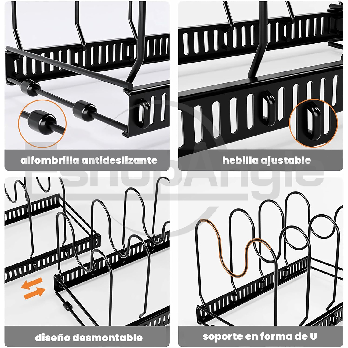 Organizador De Sartenes Y Ollas Con Compartimentos Ajustable 2