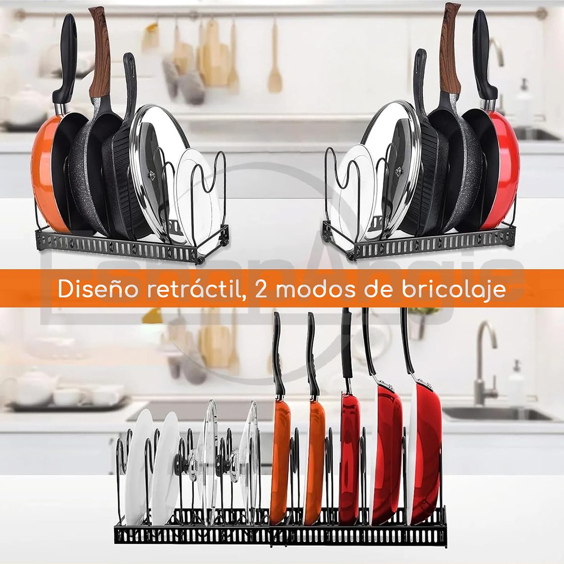 Organizador De Sartenes Y Ollas Con Compartimentos Ajustable 3