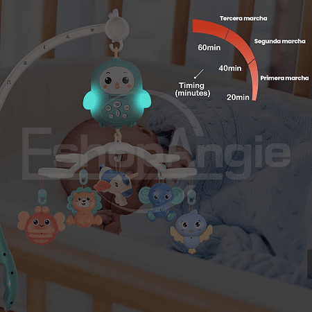 Móvil Giratorio Musical Con Luces Para Cuna + Control