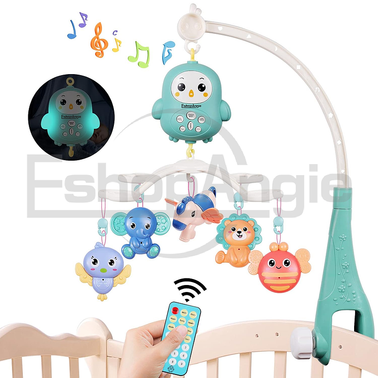 Móvil Giratorio Musical Con Luces Para Cuna + Control 1