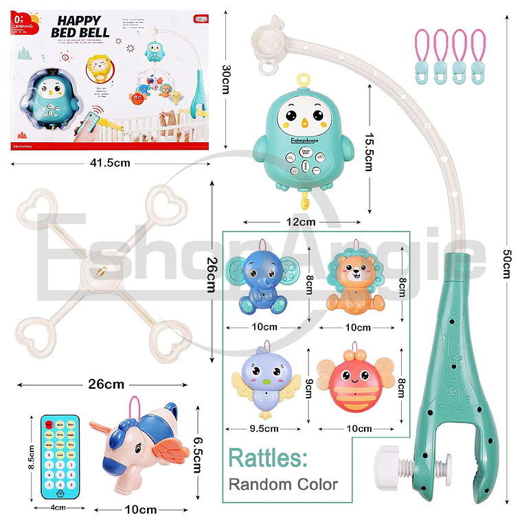 Móvil Giratorio Musical Con Luces Para Cuna + Control 6