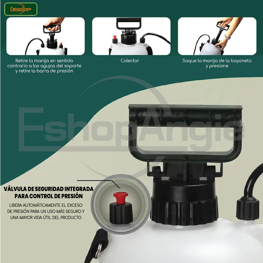 Fumigador Pulverizador Rociador 5 Litros Bomba Manual