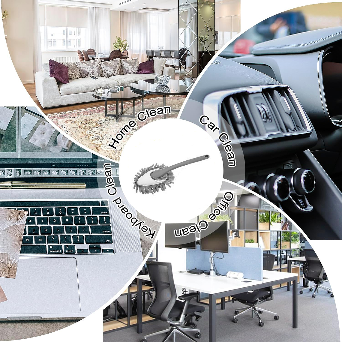 Kit Cepillos De Microfibra Auto Hogar Interior Y Exterior 5