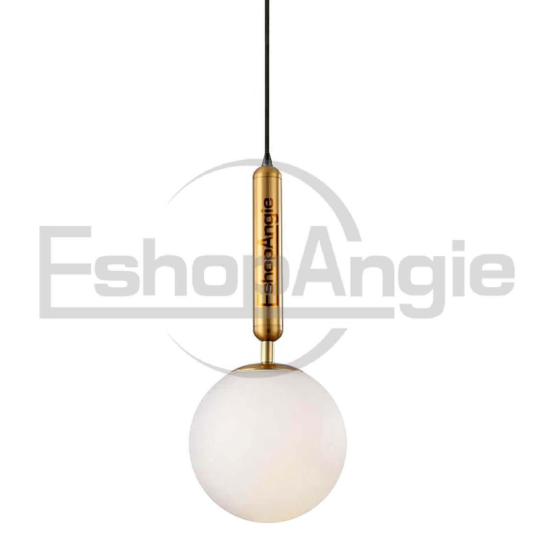Lampara Colgante Dorada Esfera Foco Modelo Nórdica 1