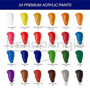 Juego De Pintura Acrilicas 24 Colores Tubos 12ml Arte