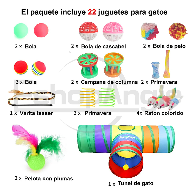 Túnel Plegable Gato 3 Vías 20 Pzs Juguetes Mascota 3