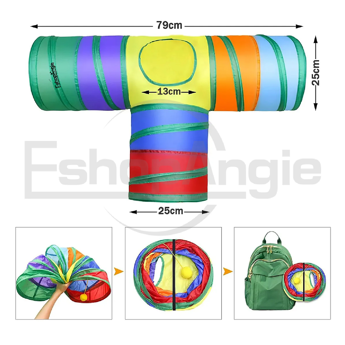 Túnel Plegable Gato 3 Vías 20 Pzs Juguetes Mascota 5