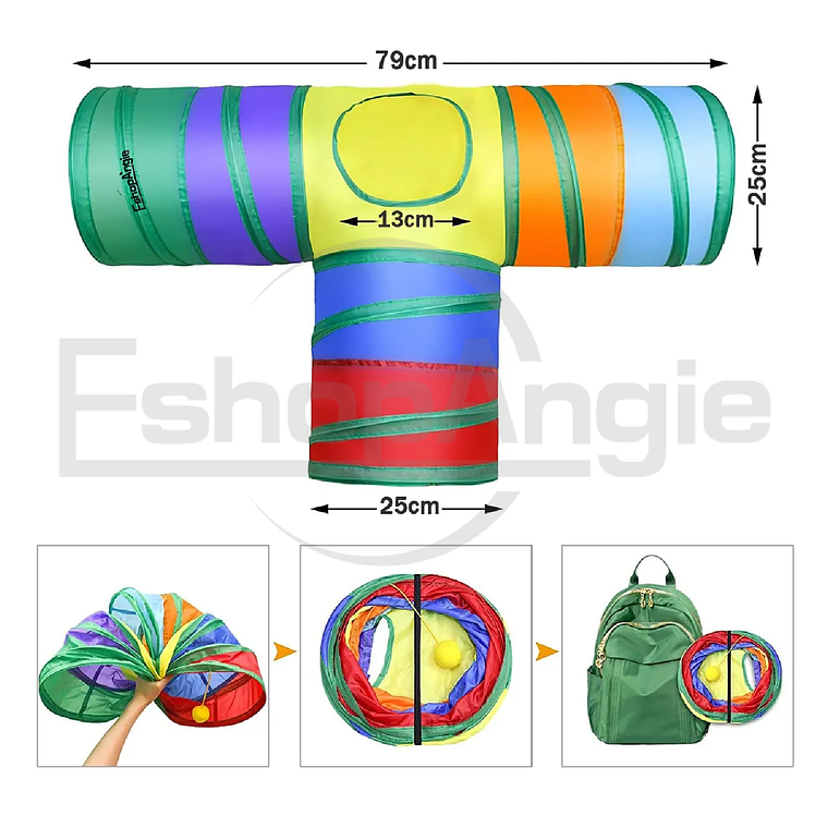 Túnel Plegable Gato 3 Vías 20 Pzs Juguetes Mascota 5