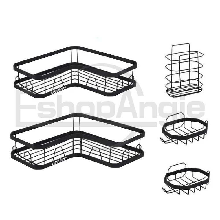 Set 5 Piezas Esquinero Organizador Ducha Baño Con Adhesivos 1