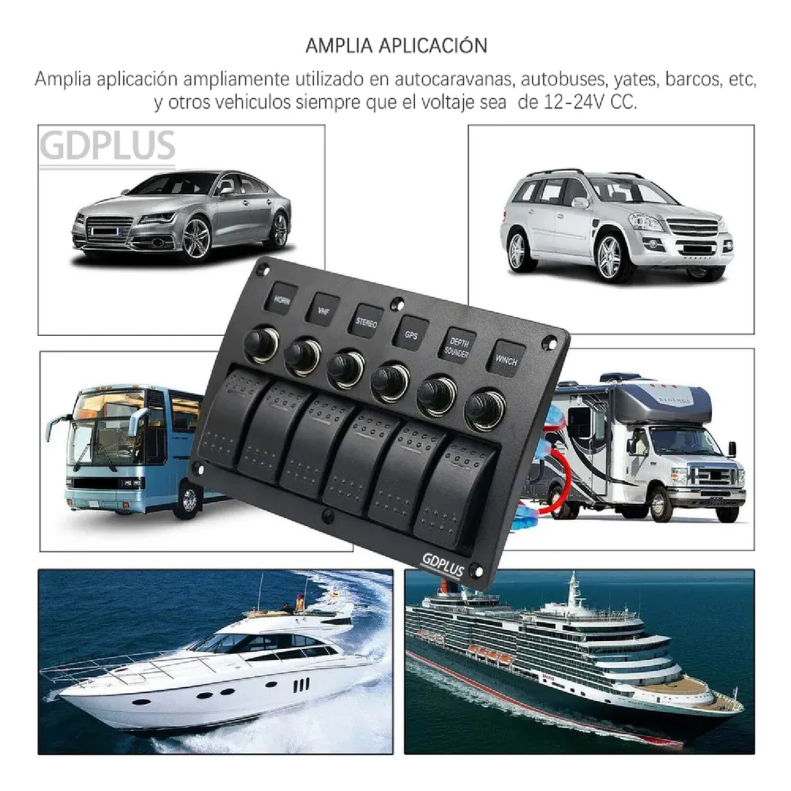 Panel Interruptor Led Encendido 12v A 24v / 6 Switch 4