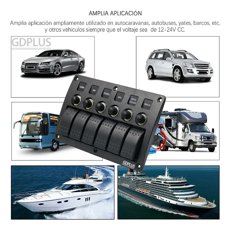 Panel Interruptor Led Encendido 12v A 24v / 6 Switch 4