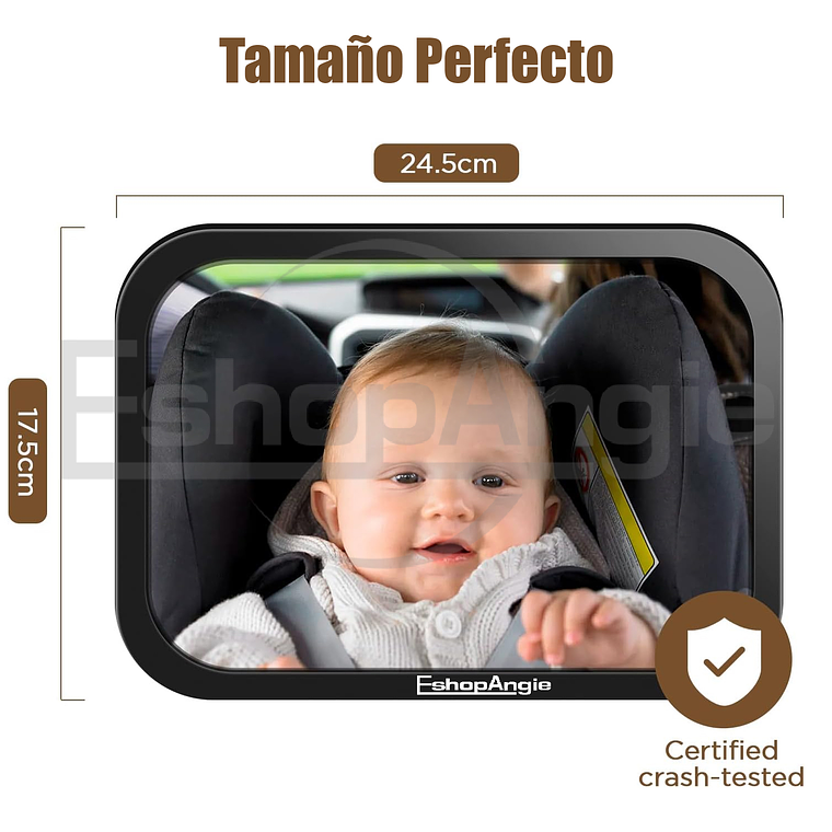 Espejo Retrovisor Auto Bebe 360° Seguridad Silla Espalda Xl 5