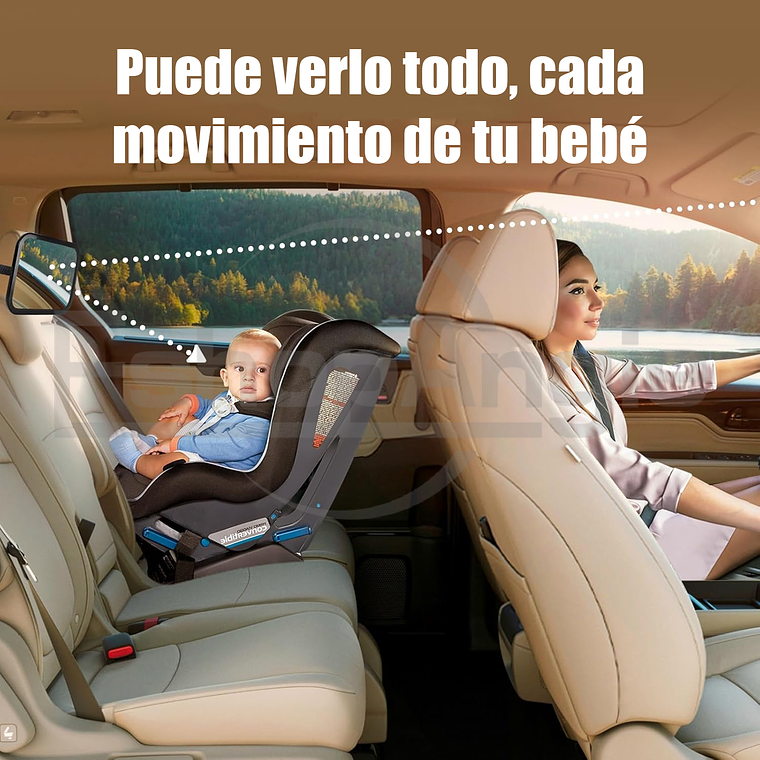 Espejo Retrovisor Auto Bebe 360° Seguridad Silla Espalda Xl 4