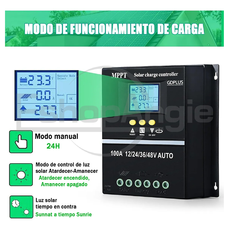 Controlador Regulador Carga Solar Mppt 100a 12/24/36/48 Vol 6