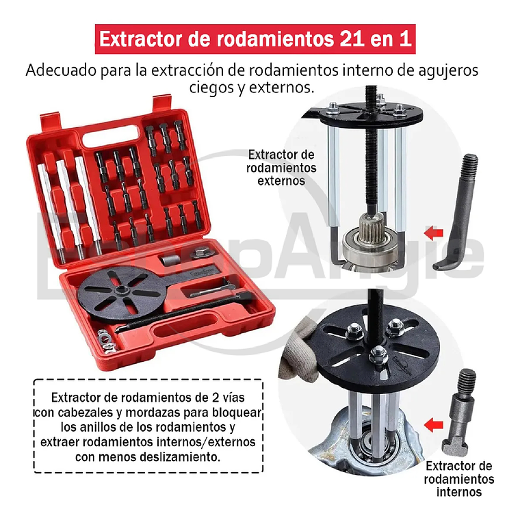 Extractor De Rodamiento Interno Universal Extractor 21 En 1 4