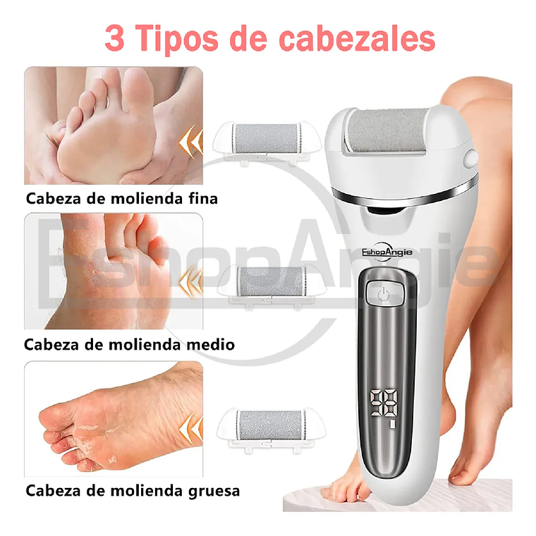 Removedor De Callos Eléctrico De Pie Kit Pedicura Recargable 2