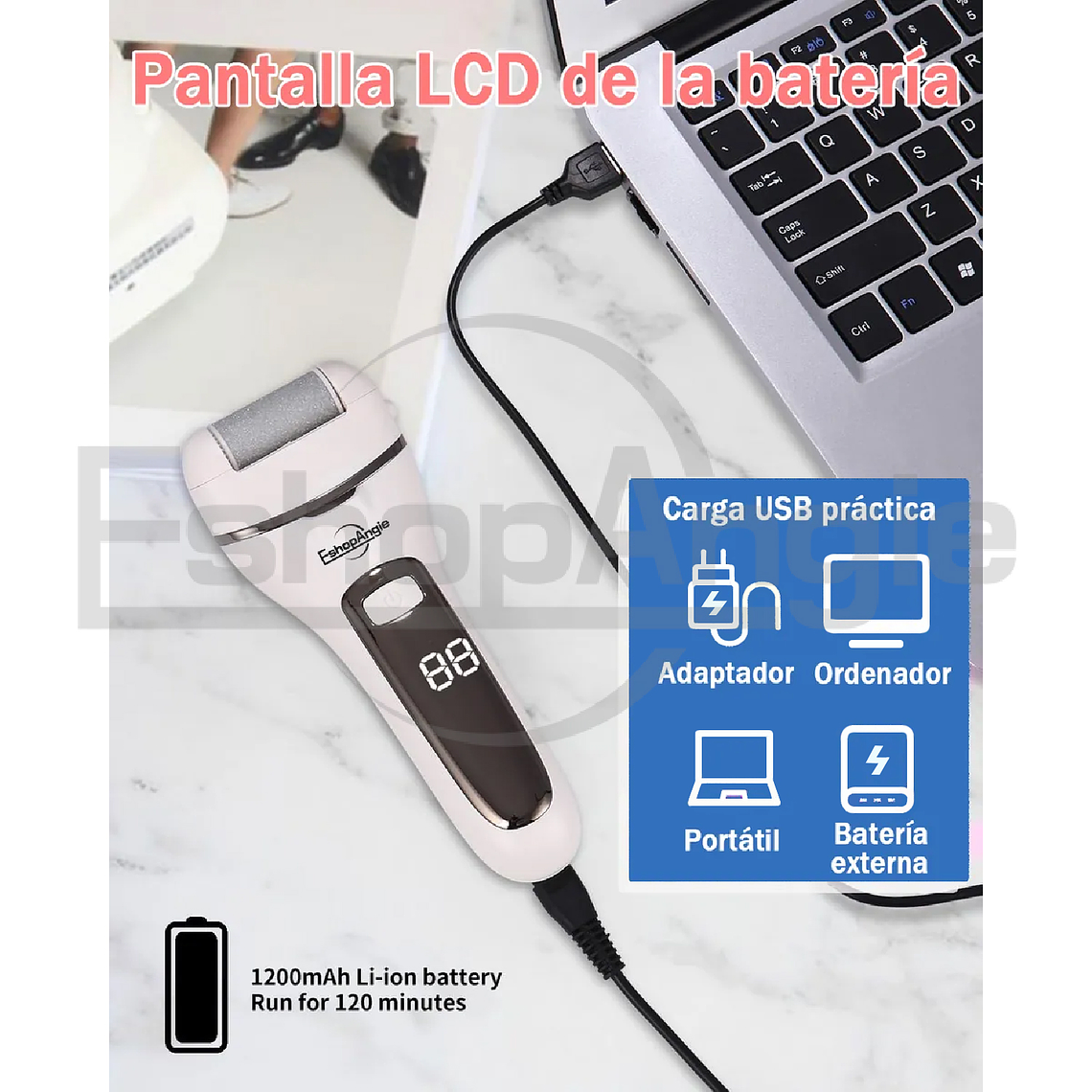 Removedor De Callos Eléctrico De Pie Kit Pedicura Recargable 5