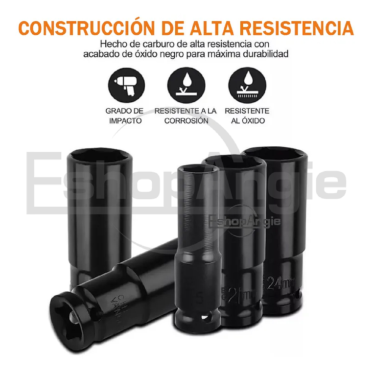 Juego Dados Largos De Impacto 8 - 32mm 20 Piezas 3