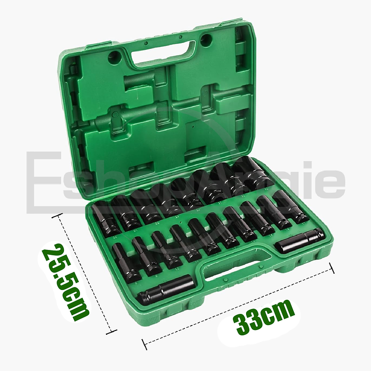 Juego Dados Largos De Impacto 8 - 32mm 20 Piezas 7