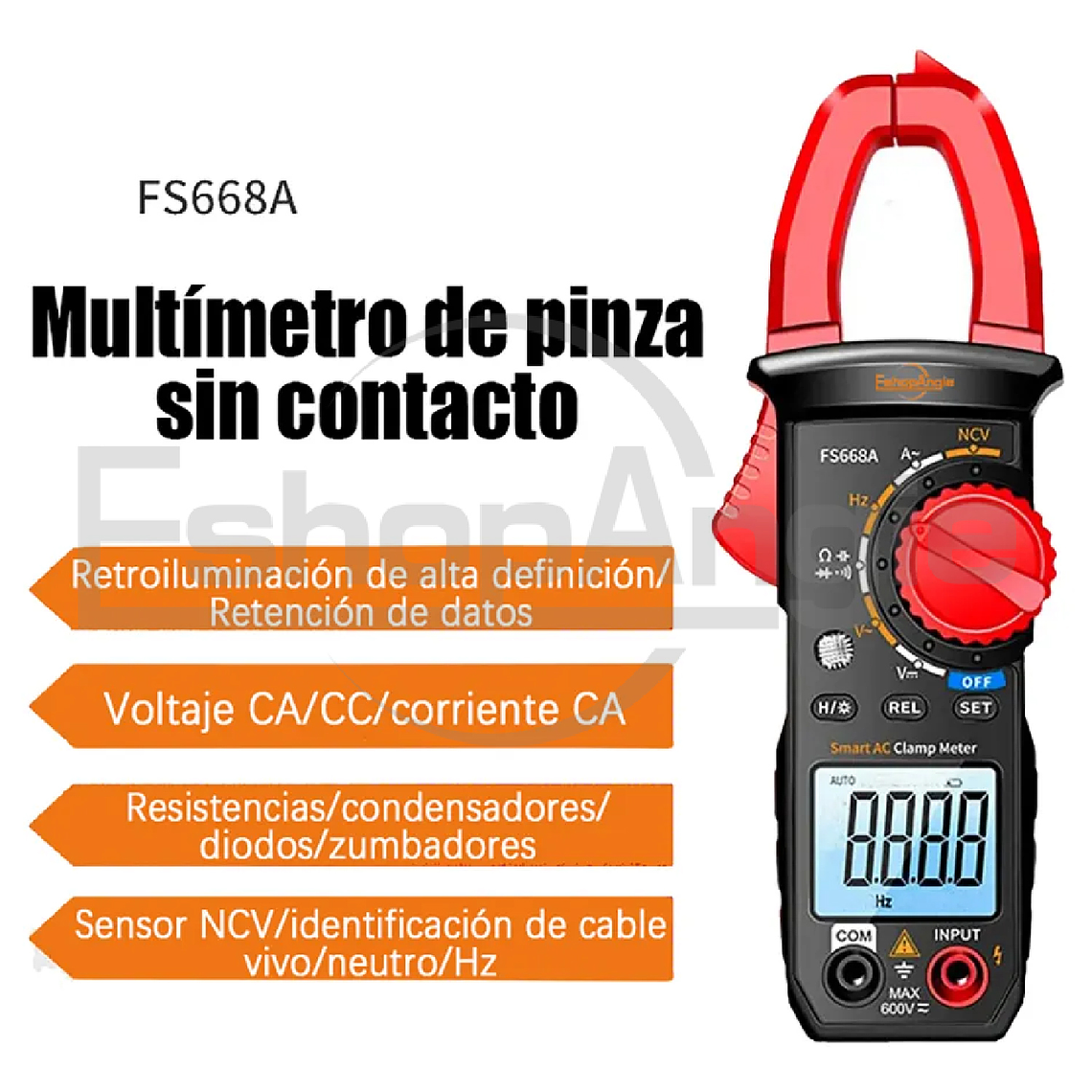 Amperímetro Pinza Tenaza Tester Multimetro Digital Pantalla 2
