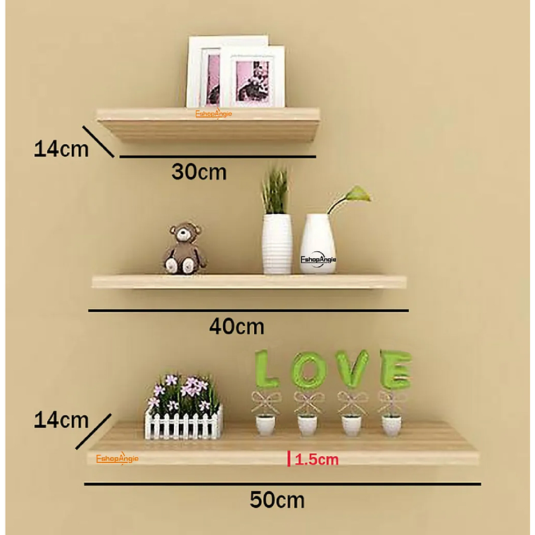 Repisas Estantes Flotantes Minimalista De Madera 3 Niveles 6