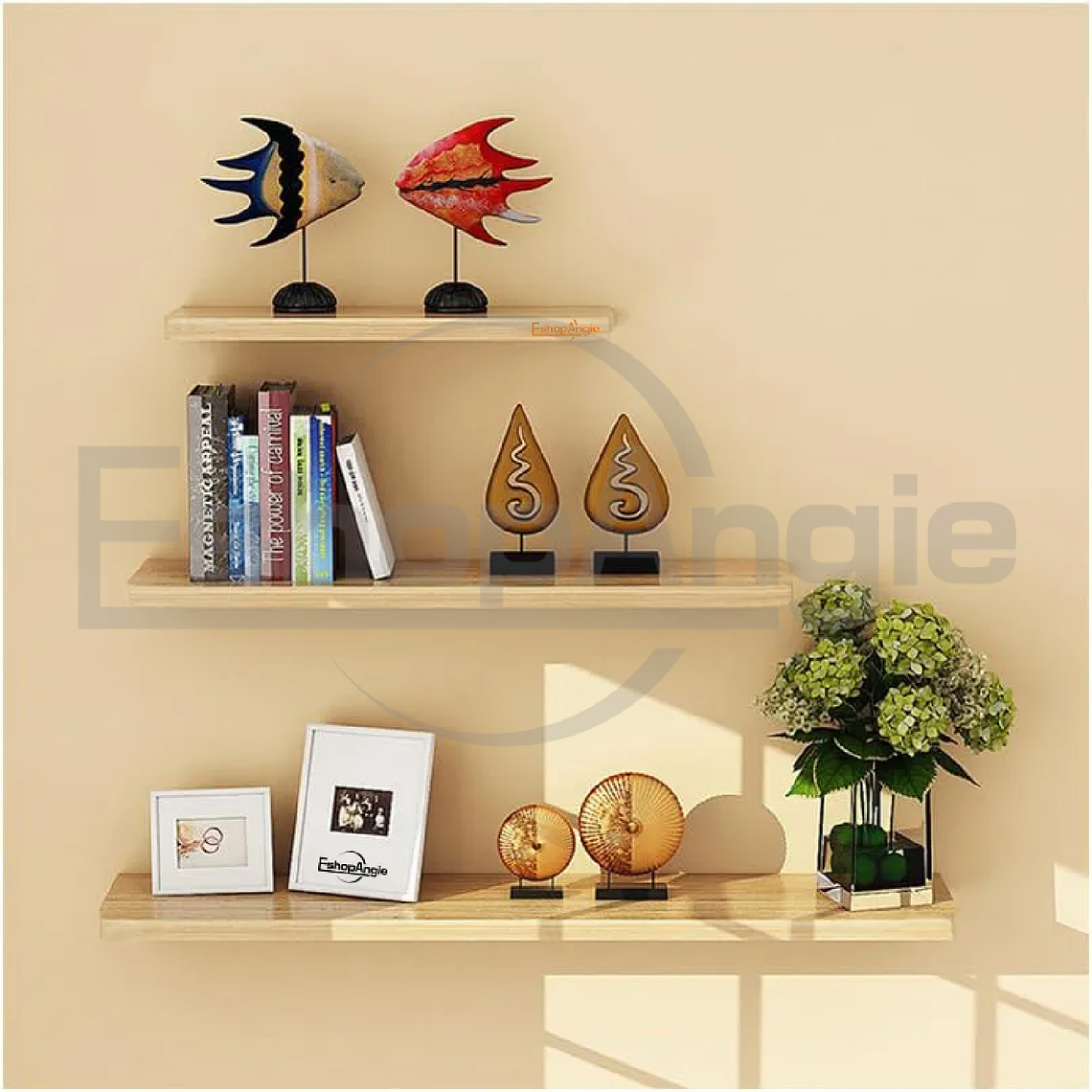 Repisas Estantes Flotantes Minimalista De Madera 3 Niveles 4