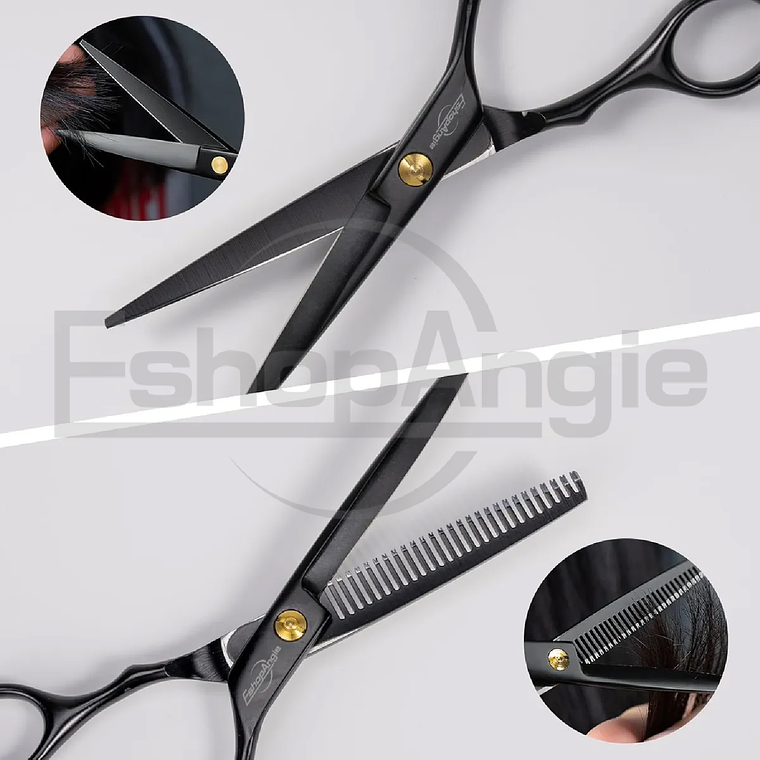 Set Tijeras Peluquería Barbería Corta Pelo Entresacador 14pc 3