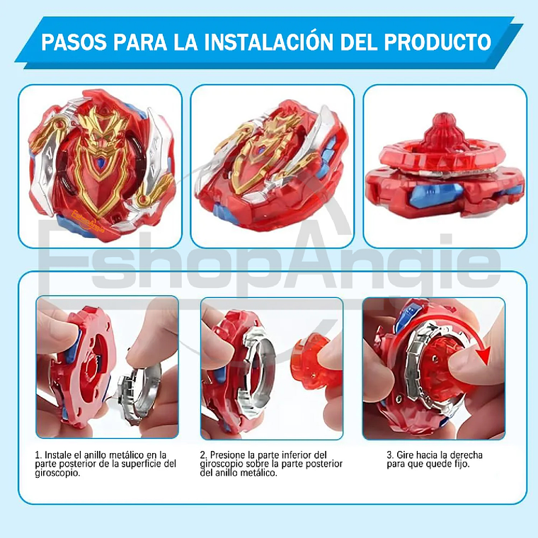 Set 12 Beyblades Metal Fusion Con Maleta Lanzadores 2