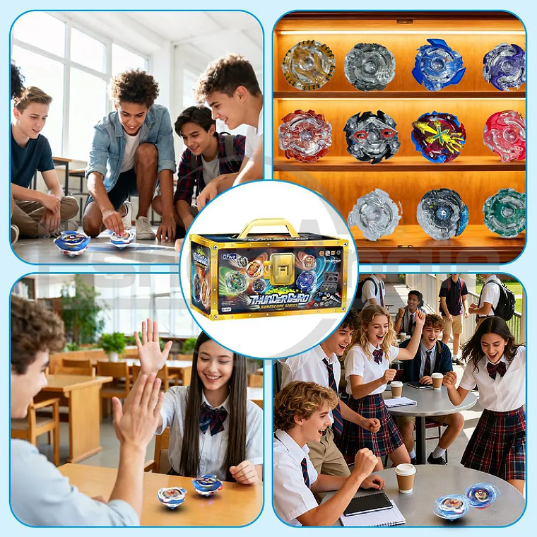 Set 12 Beyblades Metal Fusion Con Maleta Lanzadores 4