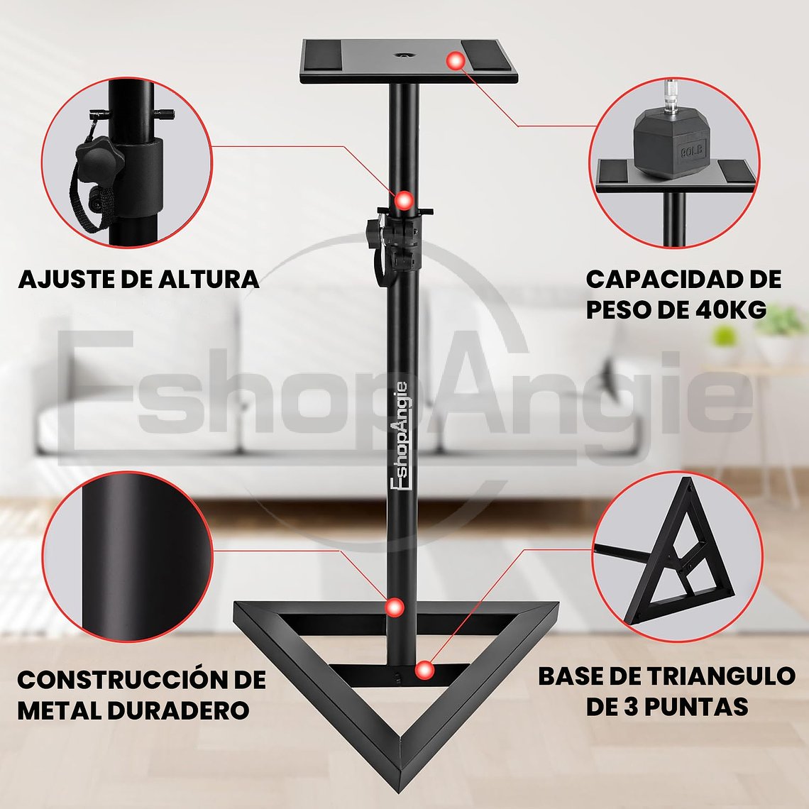 Par De Atriles De Monitor Estudio Soporte Ajustable 4