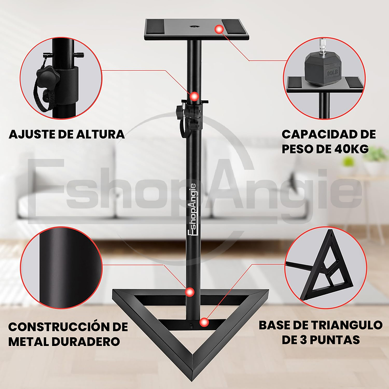 Par De Atriles De Monitor Estudio Soporte Ajustable 4