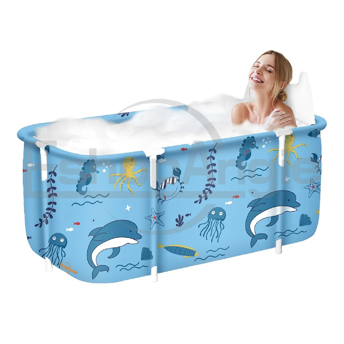 Bañera Plegable Portátil Adultos Y Niños Balde Spa 110×55cm 2