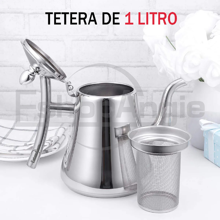Tetera Infusor Acero Inoxidable Para Té Y Infusiones 1 Litro 4
