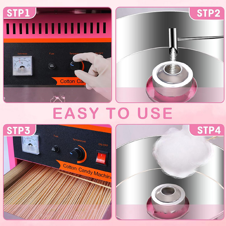 Máquina De Algodón De Azúcar Eléctrica Comercial De 1000w 4