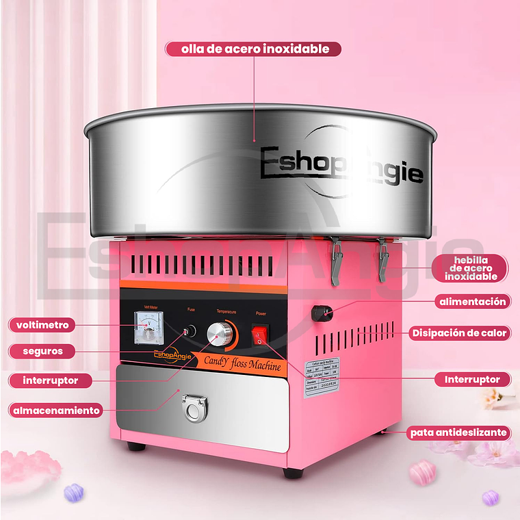 Máquina De Algodón De Azúcar Eléctrica Comercial De 1000w 3